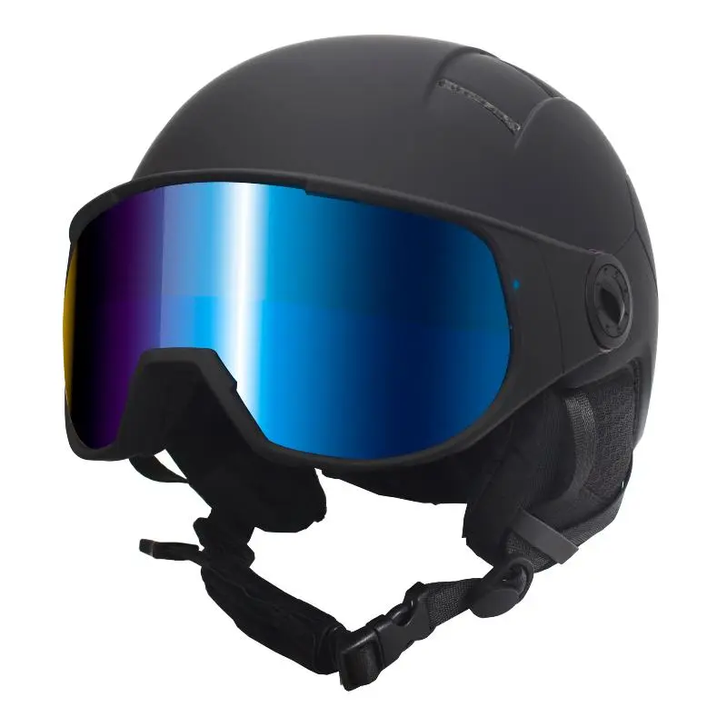 Шлем горнолыжный BIG BRO YL108 blue visor Matt Black от магазина Супер Спорт